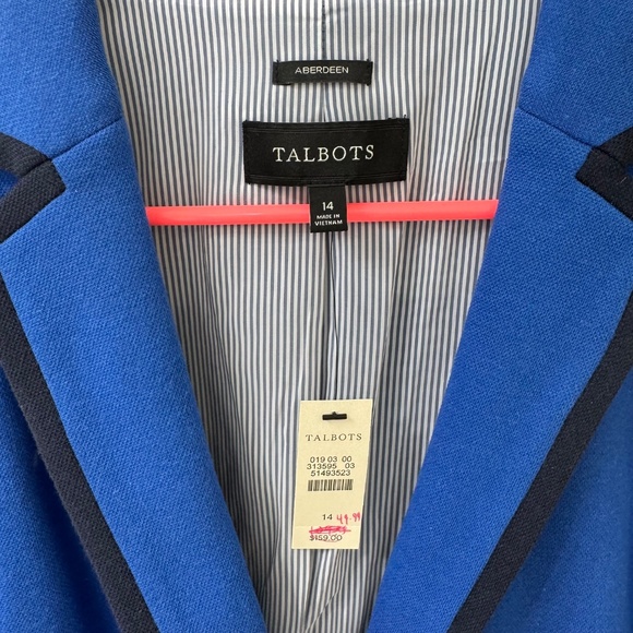 Talbots Aberdeen Knit Blazer in Royal Blue – Size 14 – NWT - Picture 3 of 3